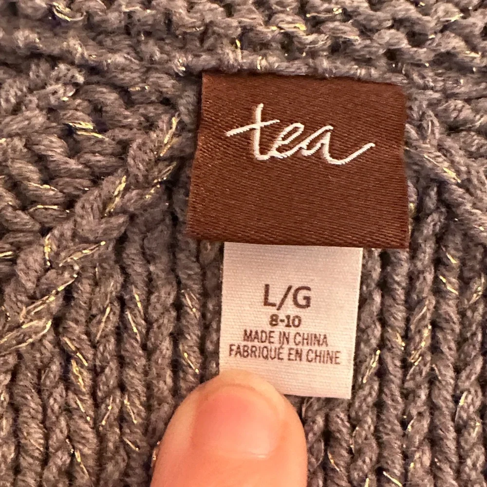 Tea Collection Charcoal‎ Button-Up Knit Cape Size L
